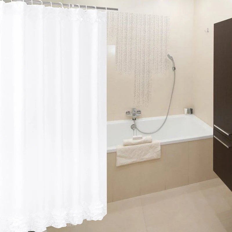 White Lace Shower Curtain Polyester Fabric Bath Curtain Waterproof Ruffles Design Shower Curtain with Hooks Bathroom Supplies
White Lace Shower Curtain Polyester Fabric Bath Curtain Waterproof Ruffles Design Shower Curtain with Hooks Bathroom Supplies