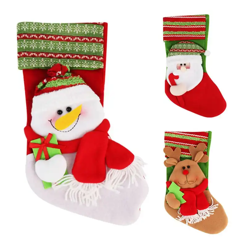 gift santa socks christmas tree ornaments props snowman elk