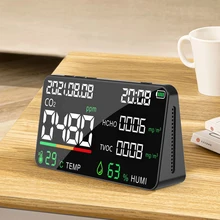 Multi-function Digital Display Indoor/Outdoor CO CO2 HCHO TVOC Detector co2 meter Air Quality Monitor Carbon Dioxide Detector
Multi-function Digital Display Indoor/Outdoor CO CO2 HCHO TVOC Detector co2 meter Air Quality Monitor Carbon Dioxide Detector