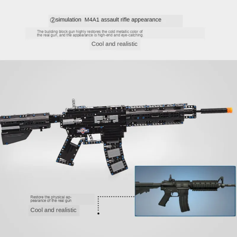 Building Blocks Assembling Educational Toys For Children With Pistols 7-8-10 Years Old Boy Launch Soft Rubber Band M4A1 Toy Gun
Building Blocks Assembling Educational Toys For Children With Pistols 7-8-10 Years Old Boy Launch Soft Rubber Band M4A1 Toy Gun