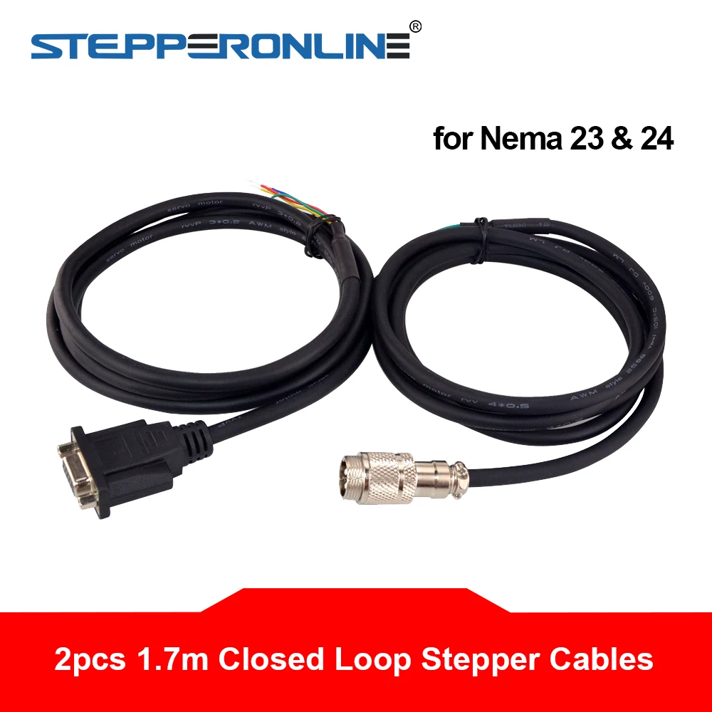 1.7m Closed Loop Stepper Motor Extension Cable Kit for Nema 23 & 24 Closed Loop Stepper Motor & for Encoder
1.7m Closed Loop Stepper Motor Extension Cable Kit for Nema 23 & 24 Closed Loop Stepper Motor & for Encoder