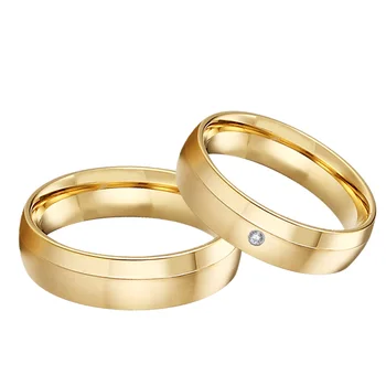 Lover's Alliance 14k yellow gold plated couple wedding rings set for men and women titanium steel jewelry marriage finger ring 
Lover's Alliance 14k yellow gold plated couple wedding rings set for men and women titanium steel jewelry marriage finger ring