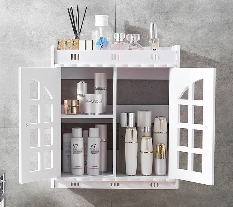 Bathroom Cabinet Wall Mounted Bathroom Toilet Storage Cabinet Shelf Cosmetic Storage Rack Wood-Plastic Cupboard Bathroom Cabinet Wall Mounted Bathroom Toilet Storage Cabinet Shelf Cosmetic Storage Rack Wood-Plastic Cupboard