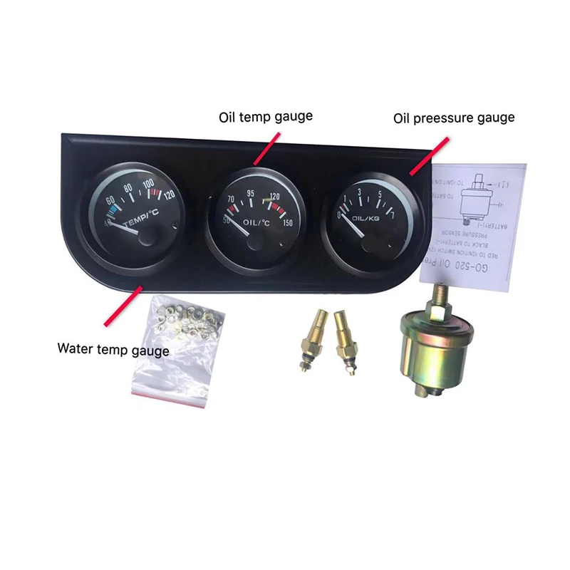 Selling 12v 3in1 Meter 52mm Triple kit Water Temp Gauge Oil Temp Gauge Oil Pressure Gauge with Sensor Car
Selling 12v 3in1 Meter 52mm Triple kit Water Temp Gauge Oil Temp Gauge Oil Pressure Gauge with Sensor Car