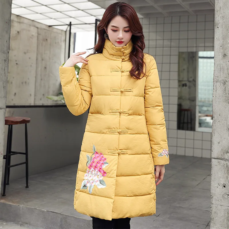 Women's Chinese Style Embroidery Parka Coat Winter Cotton Padded Long Park Coats Female 2019 Thick Warm Fashion Parkas
Women's Chinese Style Embroidery Parka Coat Winter Cotton Padded Long Park Coats Female 2019 Thick Warm Fashion Parkas