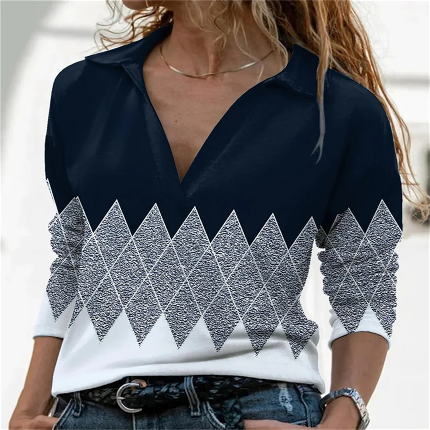 Retro Spring Autumn V-neck Slim High-Quality 3D Printing Pattern Bottoming Top Woman Fashion Sublimation Slim T-shirt
Retro Spring Autumn V-neck Slim High-Quality 3D Printing Pattern Bottoming Top Woman Fashion Sublimation Slim T-shirt