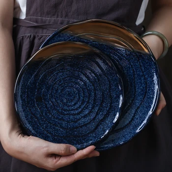 Vintage Gilt Ceramic Plate Japanese Style Restaurant Steak Flat Plate Flower Texture Blue Gold Fish Serving Tray Dinner Dish
Vintage Gilt Ceramic Plate Japanese Style Restaurant Steak Flat Plate Flower Texture Blue Gold Fish Serving Tray Dinner Dish