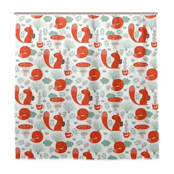 Unique Shower Curtain Kids Squirrel Fox Fungus Tea Print Eco-Friendly with 12 Hooks in Bathroom W72 xH72
Unique Shower Curtain Kids Squirrel Fox Fungus Tea Print Eco-Friendly with 12 Hooks in Bathroom W72 xH72