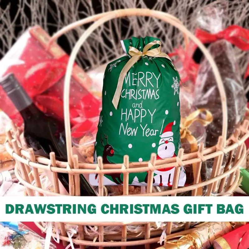 drawstring gift bag candy presents packing bags christmas tree