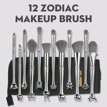12Pcs Zodiac Shape Makeup Brushes With Brush Bag Cosmetic Eye Shadow Foundation Powder Eyeliner Eyelash Lip Make Up Brush Set
12Pcs Zodiac Shape Makeup Brushes With Brush Bag Cosmetic Eye Shadow Foundation Powder Eyeliner Eyelash Lip Make Up Brush Set