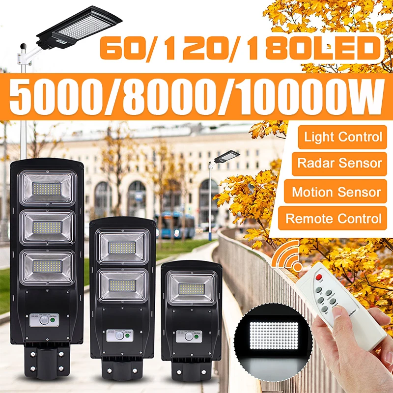 10000W olar Led Street Pole Lights Outdoor with Motion Sensor Remote Controller 180LED IP68 Waterproof Garden Wall Lamp Light
10000W olar Led Street Pole Lights Outdoor with Motion Sensor Remote Controller 180LED IP68 Waterproof Garden Wall Lamp Light