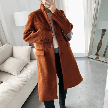 2019 Autumn and Winter New Classic Loose Version Back Forked Wool Blend Single Row Buckle Women's Coat Coat 
2019 Autumn and Winter New Classic Loose Version Back Forked Wool Blend Single Row Buckle Women's Coat Coat