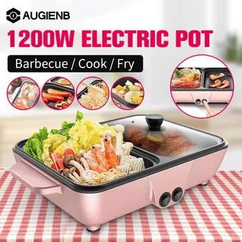 220V 1200W 2 in 1 Mini Electric Cooking Pot Machine Multifunction Hotpot Noodles Eggs Soup Barbecue Non-Stick BBQ Heating Pan
220V 1200W 2 in 1 Mini Electric Cooking Pot Machine Multifunction Hotpot Noodles Eggs Soup Barbecue Non-Stick BBQ Heating Pan