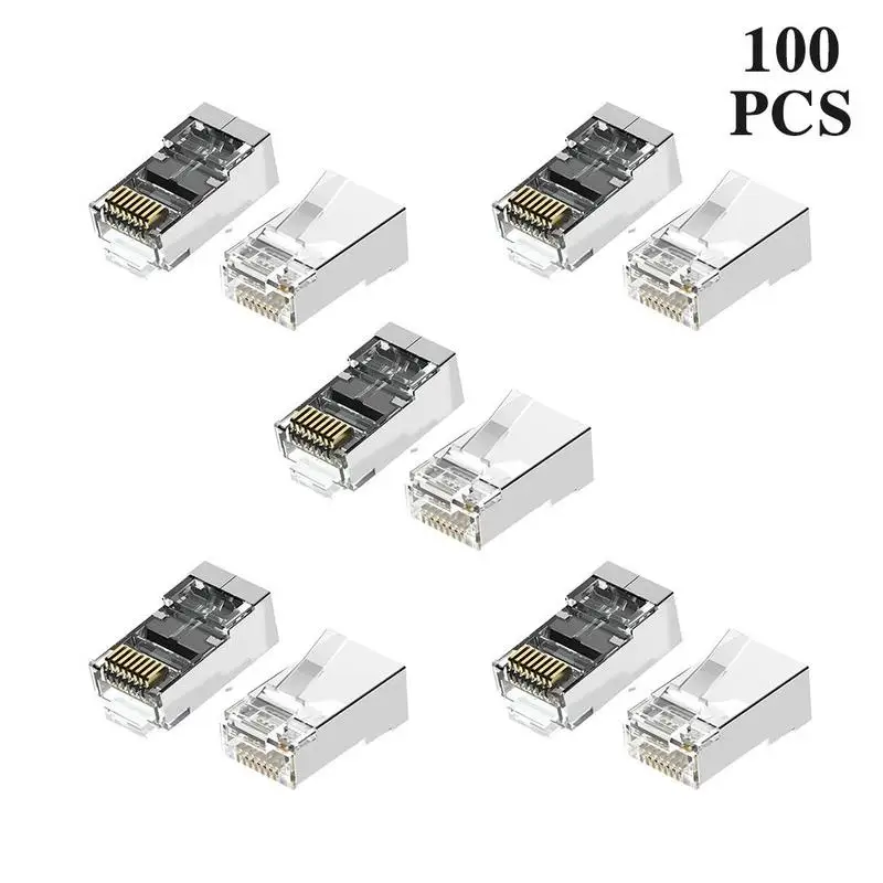 Cat6 RJ45 Connector 8P8C Modular Ethernet Cable Head Plug Gold-plated Cat 6 Crimp Network RJ 45 Crimper Connector Cat6
Cat6 RJ45 Connector 8P8C Modular Ethernet Cable Head Plug Gold-plated Cat 6 Crimp Network RJ 45 Crimper Connector Cat6