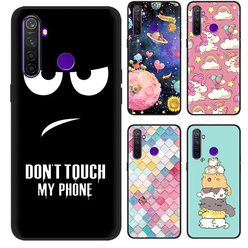 Фото Anti-knock Back Phone Cover For OPPO Realme5 Pro Colorful Painted TPU Fashionable Design back Silicone | Мобильные телефоны и