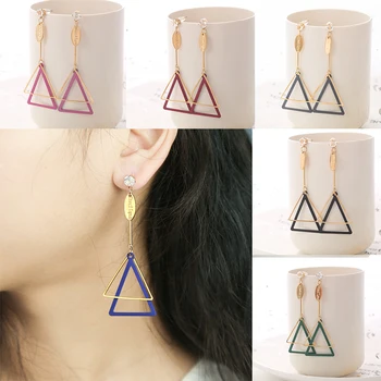 Six Color Trangle Drop Earring For Women Simple Style Zinc Alloy Geomatric Pendant Dangle Earring Fashion Female Jewelry Gift
Six Color Trangle Drop Earring For Women Simple Style Zinc Alloy Geomatric Pendant Dangle Earring Fashion Female Jewelry Gift
