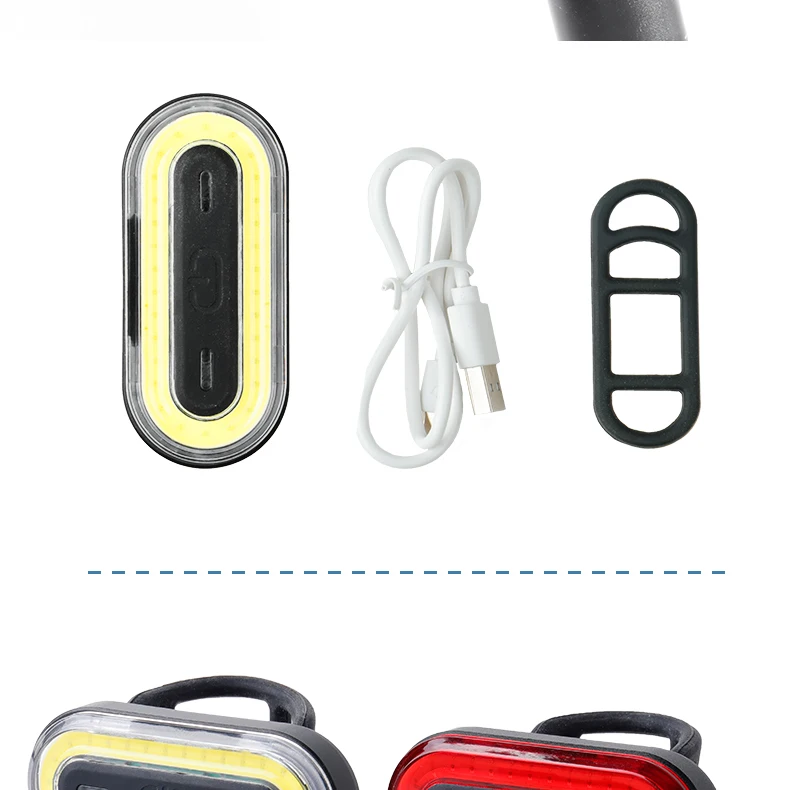 Deemount Cycle Tail Light Bike Rear Lamp USB Charge Warning Safety Lantern Oval-shaped 30 LED chips COB Up to 18hrs Runtime