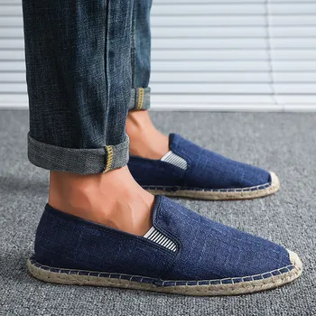 

High Quality Casual Loafers Men's Solid Color Canvas Breathable Casual Shoes Fashion Flat Lazy Shoes Zapatillas Hombre Deportiva
