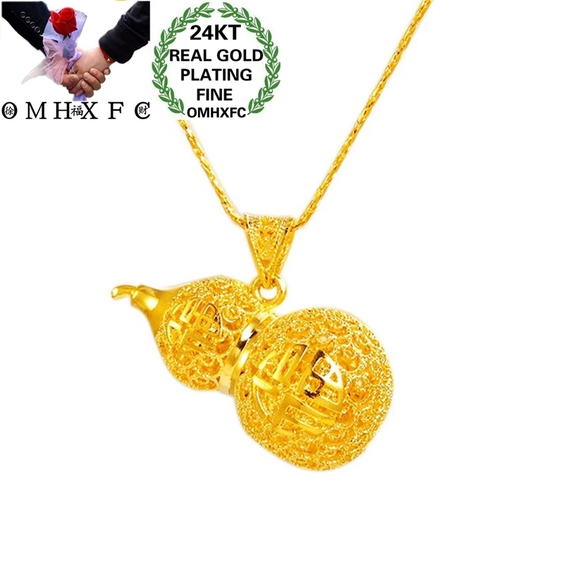 OMHXFC Wholesale EP71 European Fashion Fine Woman Girl Party Birthday Wedding Gift Calabash Hollowed Out 24KT Gold Pendant Charm | Украшения