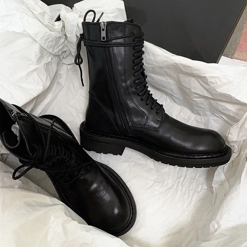 Genuine Leather Autumn Boots Side Zipper Black Ankle Boot For Women Fashion Female Spring Travel Shoes Cowhide Platform Booties
Genuine Leather Autumn Boots Side Zipper Black Ankle Boot For Women Fashion Female Spring Travel Shoes Cowhide Platform Booties