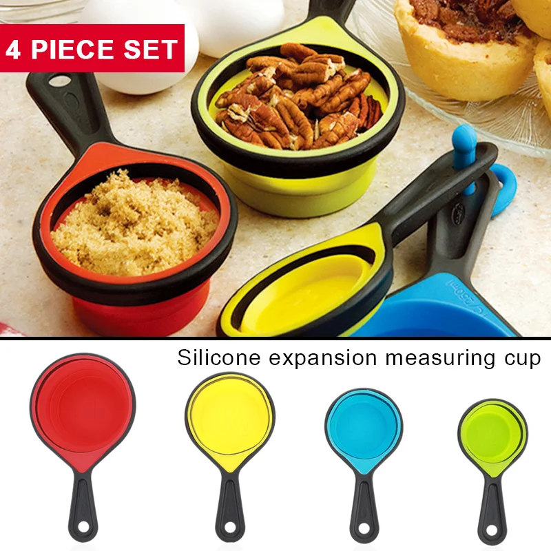 4pcs/Set Multicolor Baking Cook Tools Telescopic Cup Collapsible Portable Measuring Cups Spoons Silicone Durable Cake Pots
4pcs/Set Multicolor Baking Cook Tools Telescopic Cup Collapsible Portable Measuring Cups Spoons Silicone Durable Cake Pots