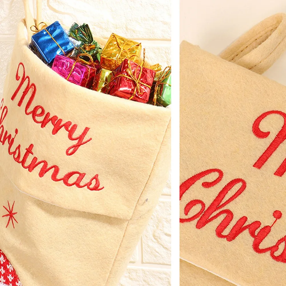 bag christmas gifts tree ornament stock santa claus snowman sock