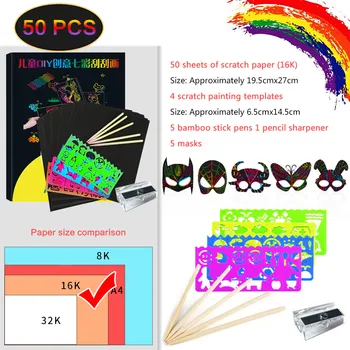 Magic Colorful Drawing Board Rainbow Scratch Paper DIY Drawing Toy Scraping Painting Kid Doodle Painting Scratch Toy 10cm x 14cm
Magic Colorful Drawing Board Rainbow Scratch Paper DIY Drawing Toy Scraping Painting Kid Doodle Painting Scratch Toy 10cm x 14cm