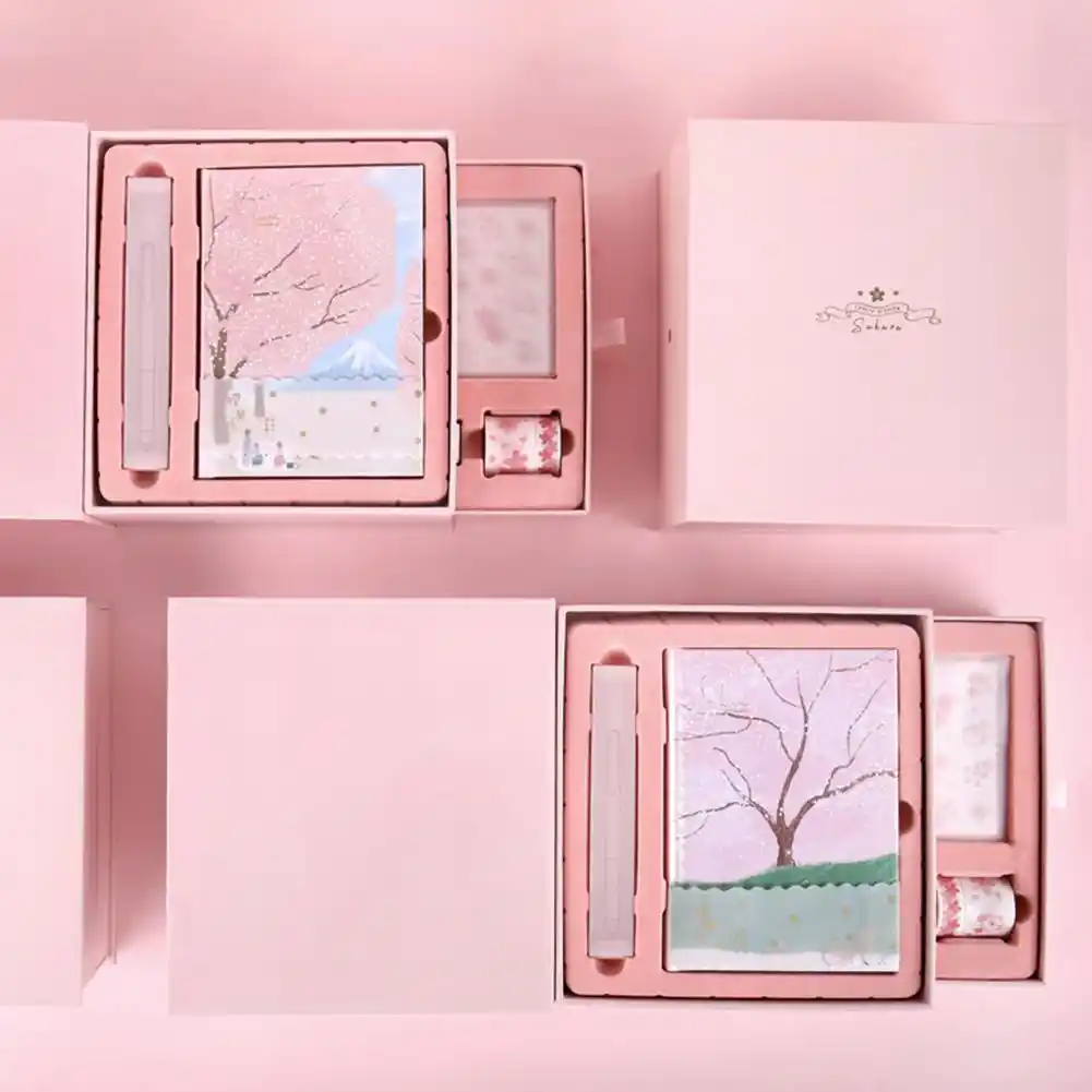 glorystar cherry blossoms schedule book diary notebook gift box