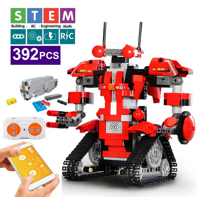 392PCS Creative Electric RC Robot Machinery Building Blocks Technic Remote Control Bricks Children Toys Christmas Gift For Kids
392PCS Creative Electric RC Robot Machinery Building Blocks Technic Remote Control Bricks Children Toys Christmas Gift For Kids