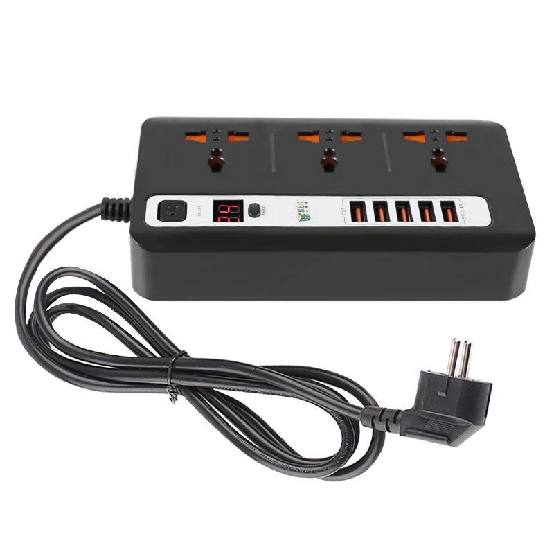 Smart 24 Hours Timer ON/OFF Power Strip 3AC Universal Outlets Socket 5USB Ports Extension Socket 2M Power Cord
Smart 24 Hours Timer ON/OFF Power Strip 3AC Universal Outlets Socket 5USB Ports Extension Socket 2M Power Cord