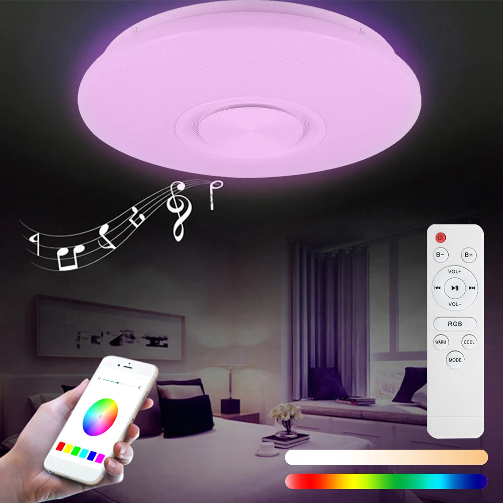 Modern LED Ceiling Lights Home Lighting 60W 110V/220V APP Bluetooth Music Light Bedroom Lamps Smart Ceiling Lamp
Modern LED Ceiling Lights Home Lighting 60W 110V/220V APP Bluetooth Music Light Bedroom Lamps Smart Ceiling Lamp
