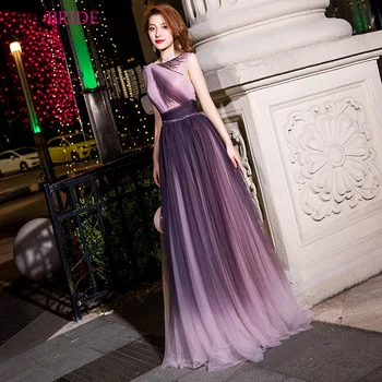 Purple Elegant Contrast Color Evening Dresses ES3200 A-Line Round-Neck Pleat Tulle Prom Party Gowns Lange Jurken 2020
Purple Elegant Contrast Color Evening Dresses ES3200 A-Line Round-Neck Pleat Tulle Prom Party Gowns Lange Jurken 2020