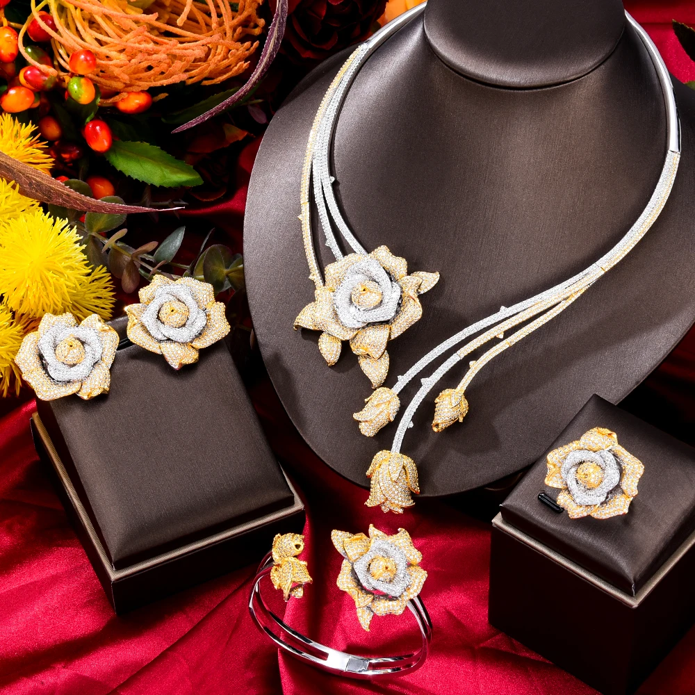 GODKI Trendy Luxury 4PCS Flower Nigeria Statement Jewelry Sets For Women Wedding Full Cubic Zircon Dubai Bridal jewelry Set 2022
GODKI Trendy Luxury 4PCS Flower Nigeria Statement Jewelry Sets For Women Wedding Full Cubic Zircon Dubai Bridal jewelry Set 2022