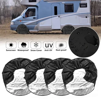 4Pcs Tire Covers 32 Inch 210T Wheel Tire Tyre Waterproof Protective Cover Tire Wheel Protection Covers for Motorhome Boat Traile
4Pcs Tire Covers 32 Inch 210T Wheel Tire Tyre Waterproof Protective Cover Tire Wheel Protection Covers for Motorhome Boat Traile