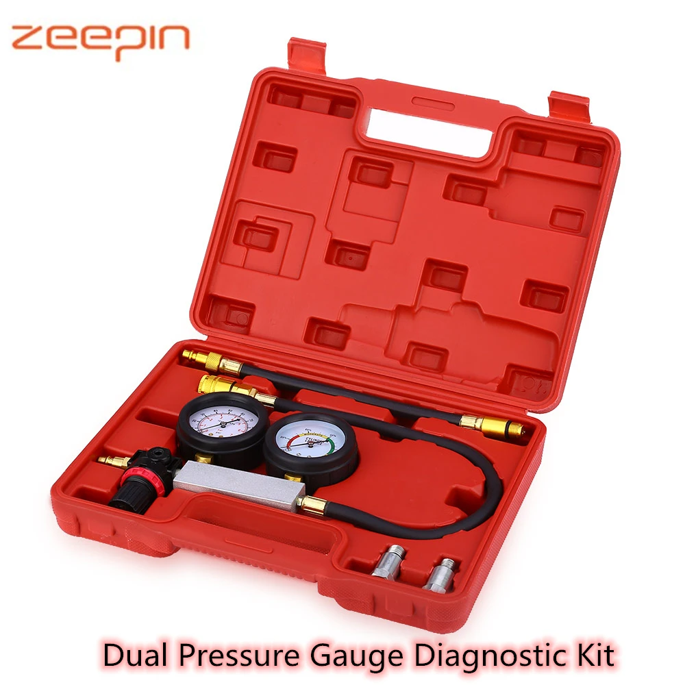 TU - 21 Engine Cylinder Leakage Tester Dual Pressure Gauge Diagnostic Kit Instrument Tool Used for Petrol 14mm 12mm Spark Plugs
TU - 21 Engine Cylinder Leakage Tester Dual Pressure Gauge Diagnostic Kit Instrument Tool Used for Petrol 14mm 12mm Spark Plugs