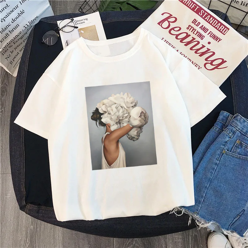 Aesthetics T-Shirt Fashion Casual Sweet Tees Summer Sexy Flower Feather Print Short Sleeve Tops T-Shirt Women Clothing
Aesthetics T-Shirt Fashion Casual Sweet Tees Summer Sexy Flower Feather Print Short Sleeve Tops T-Shirt Women Clothing