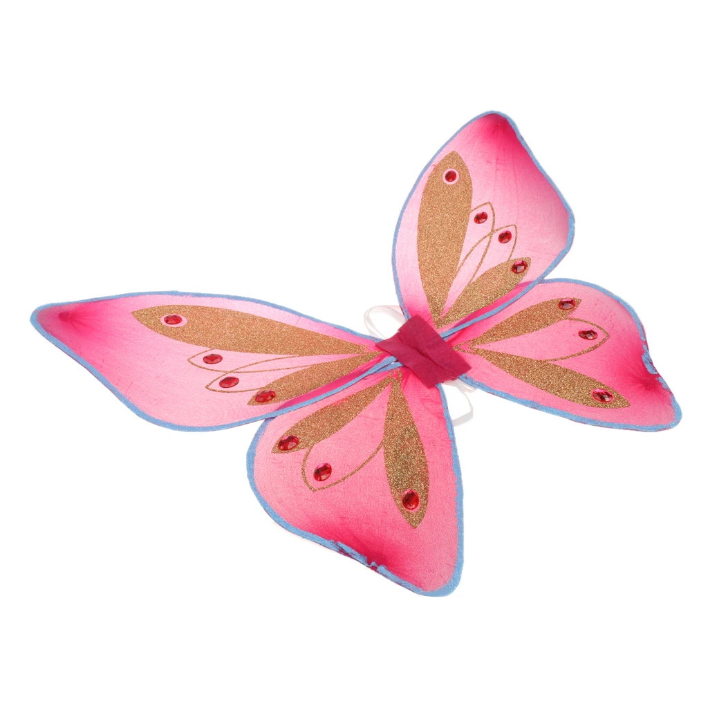 2pcs Lovely Princess Butterfly Fairy Wings Fancy Dress Up Angel Wings Ladies Girls Child Birthday Party Accessories Dance Props 2pcs Lovely Princess Butterfly Fairy Wings Fancy Dress Up Angel Wings Ladies Girls Child Birthday Party Accessories Dance Props