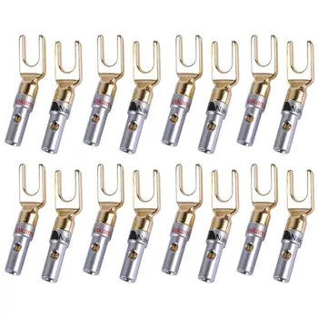 HOT-Y Plug 45 Degree Screw Spade Connector for Speaker Wire DIY - Pack of 16 (8 Black,8 Red)
HOT-Y Plug 45 Degree Screw Spade Connector for Speaker Wire DIY - Pack of 16 (8 Black,8 Red)