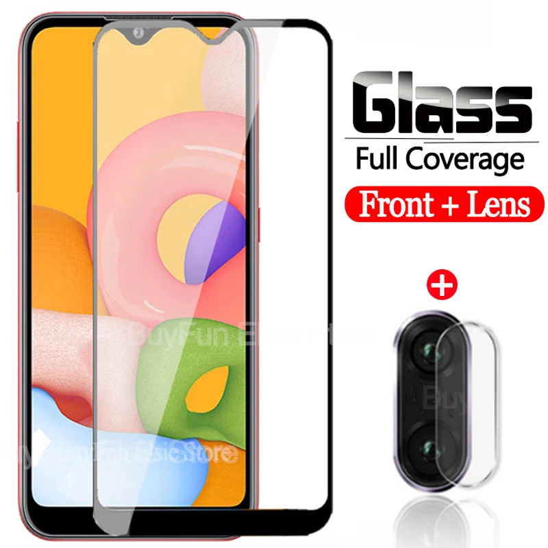 2-in-1 For Samsung Galaxy A01 Tempered Glass Screen Protector on Galaxy A 01 01A A015 5.7'' Film Phone Protective Glass
2-in-1 For Samsung Galaxy A01 Tempered Glass Screen Protector on Galaxy A 01 01A A015 5.7'' Film Phone Protective Glass