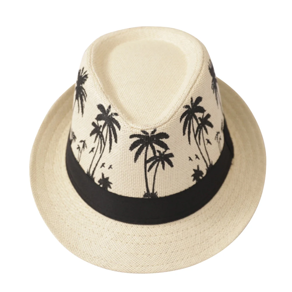 

Summer Sun Protection Sombrero Beach Casual Travel Fashion Men Sun Hat Wide Brim Trilby Straw Panama Fedora Caps