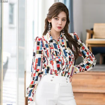 TUHAO Fall Geometric Color Print Ladies Tops Woman Shirts Blusas Mujer De Moda Fashion Casual Blouses T6133
TUHAO Fall Geometric Color Print Ladies Tops Woman Shirts Blusas Mujer De Moda Fashion Casual Blouses T6133