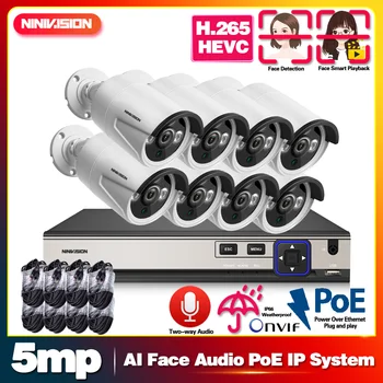 Face Detection Two way Audio POE 5MP Video Surveillance Kit 8CH NVR CCTV System 5MP Weatherproof CCTV Security POE IP Camera Kit
Face Detection Two way Audio POE 5MP Video Surveillance Kit 8CH NVR CCTV System 5MP Weatherproof CCTV Security POE IP Camera Kit