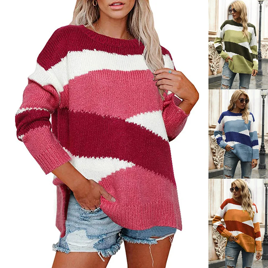 2020 Autumn Winter Color Stripes Sets Sweater Women Knitted Long Sleeve Round Neck Sweaters Female Harajuku Clothing for Women
2020 Autumn Winter Color Stripes Sets Sweater Women Knitted Long Sleeve Round Neck Sweaters Female Harajuku Clothing for Women