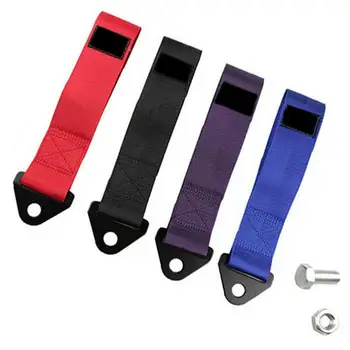 Car Trailer Rope High Strength For Vehicle Front Rear Bumper Trailer Leash Racing Towing Hook Sports Tow Strap Set