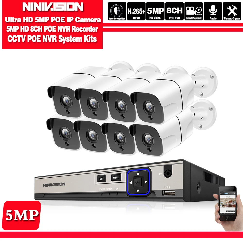8CH 5MP POE System Audio Face Detection HD POE IP Camera P2P Cloud 48V POE NVR CCTV System Night Vision Video Surveillance Kit
8CH 5MP POE System Audio Face Detection HD POE IP Camera P2P Cloud 48V POE NVR CCTV System Night Vision Video Surveillance Kit