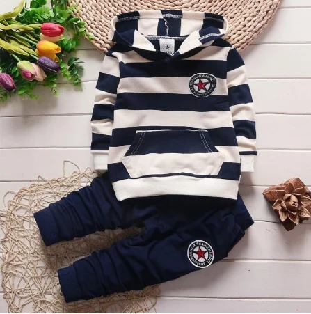 Фото BibiCola Infants Baby Boys Clothes Set Kids Autumn Spring Coat+Top+Pants 3 pcs Toddler Clothing Tracksuit | Мать и ребенок