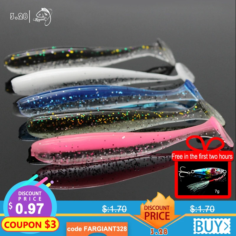 Fargiant 10pcs Fishing Bait Soft PVC T-Tail Soft Lures Silicone For Sea Fishing Shad Bionics Fishing Tackle Swimbait Wobblers
Fargiant 10pcs Fishing Bait Soft PVC T-Tail Soft Lures Silicone For Sea Fishing Shad Bionics Fishing Tackle Swimbait Wobblers