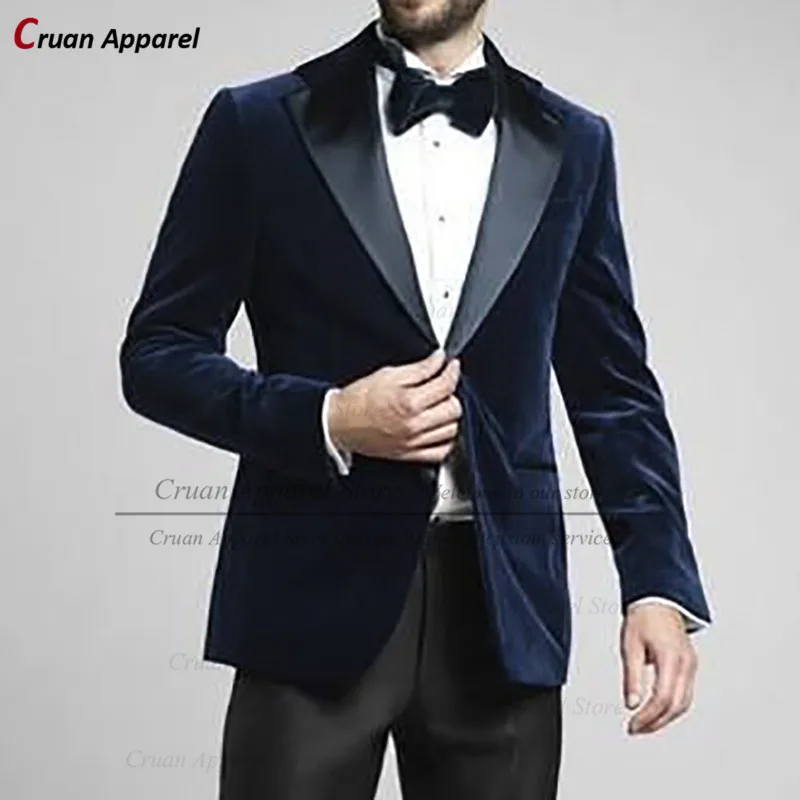 (One Blazer) 2022 Brand Navy Blue Velvet Men Blazers for Wedding Dinner Formal Gentleman Suit Jacket Fashion Slim fit Male Coat
(One Blazer) 2022 Brand Navy Blue Velvet Men Blazers for Wedding Dinner Formal Gentleman Suit Jacket Fashion Slim fit Male Coat