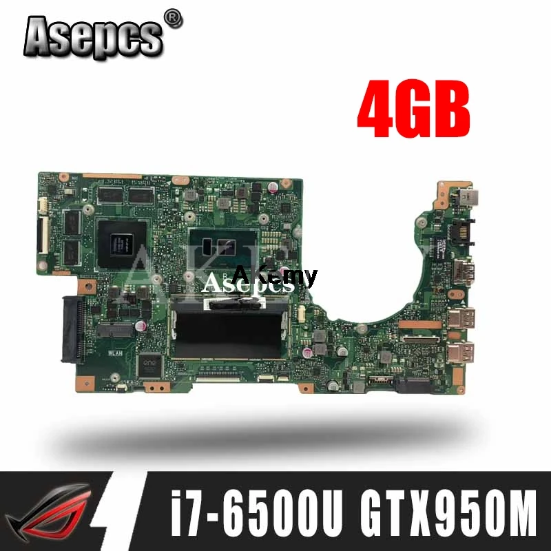 K501UW для For Asus K501UX K501UB материнская плата ноутбука DDR3 4 Гб RAM i7-6500U с видеокартой GTX950M |