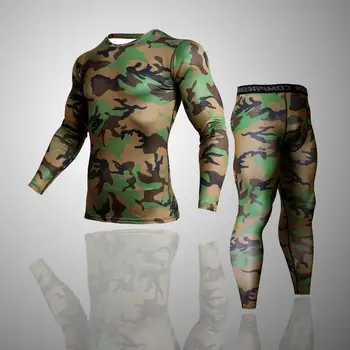 Sportswear suit Men's Army camouflage Thermal Underwear Tracksuit set Fitness Shirt Men Leggings 2 piece full man tracksuit 4XL
Sportswear suit Men's Army camouflage Thermal Underwear Tracksuit set Fitness Shirt Men Leggings 2 piece full man tracksuit 4XL